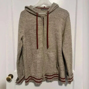 Smartwool Merino Wool Zip Up Granola Fairycore Sweater With Hood Size M